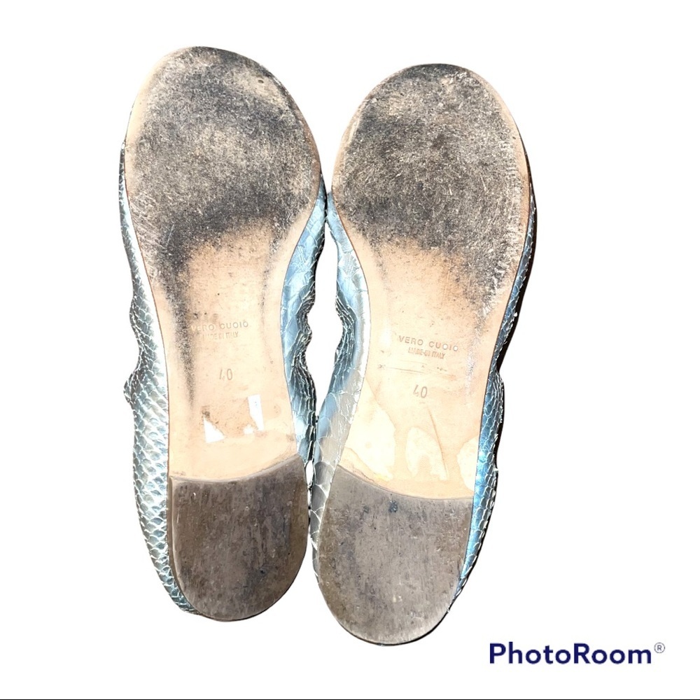 Giuseppe Zanotti Silver Python Ballet Flat 40 - image 7